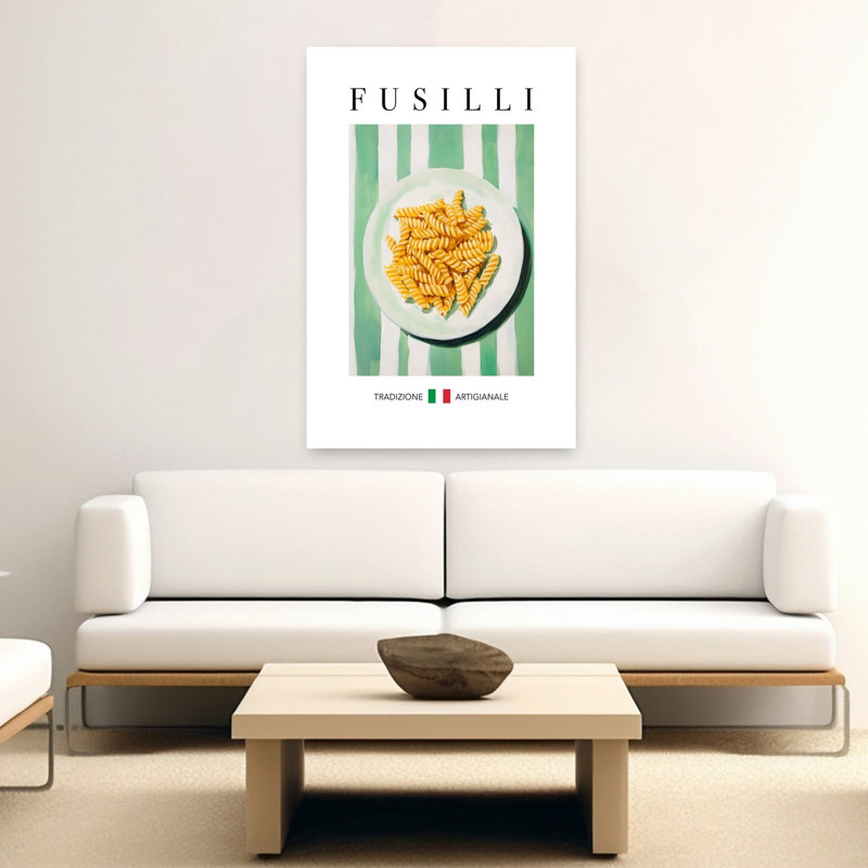 Fusilli italien, art mural traditionnel sur plaque, H 60 po x l 40 po