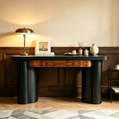 Mid-Century Solid Wood Console Table