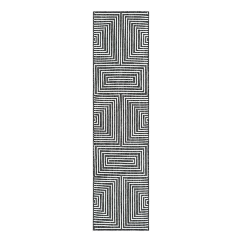 Geometric Indoor / Outdoor Rug, Runner 2' x 8'