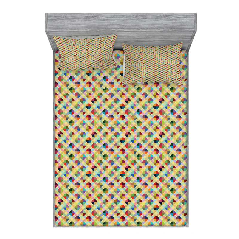 Microfiber Geometric Sheet Set, Queen Sheet Set + Fitted Sheet + 2 Pillowcases