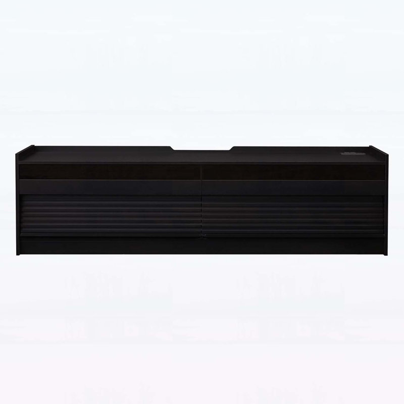 Console classique, rangement spacieux avec quatre tiroirs, éclairage DEL ambiant, Noir