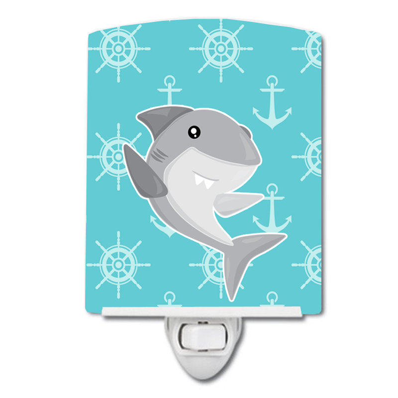 Shark on Nautical Ceramic Night Light