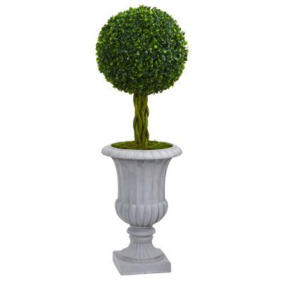 Braided Boxwood Tree in Urn UV Resistant