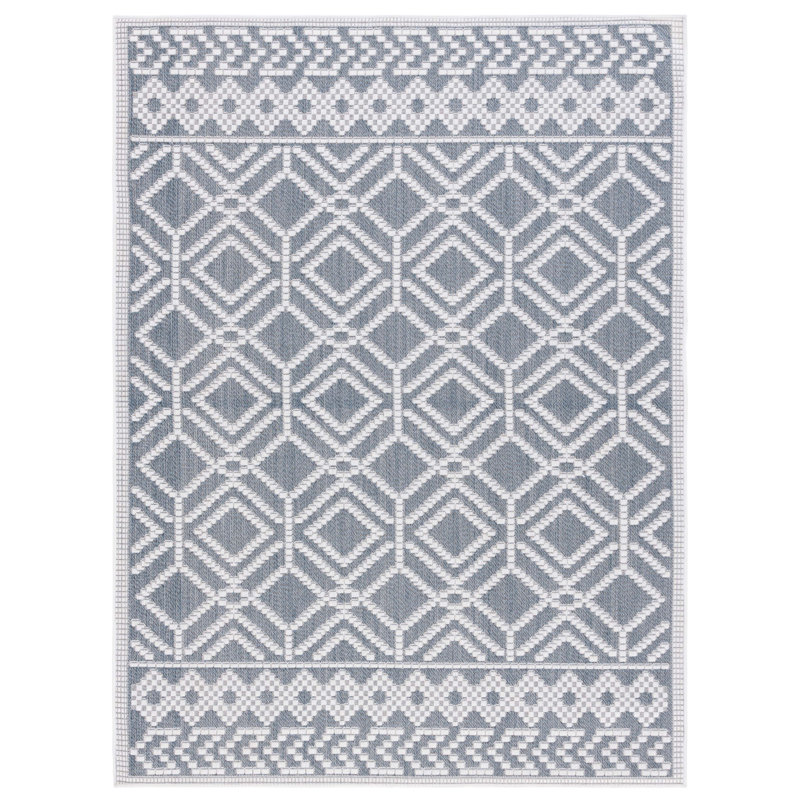 Tapis d'intérieur / extérieur géométrique Keyiona Performance, Rectangle 4 pi x 6 pi
