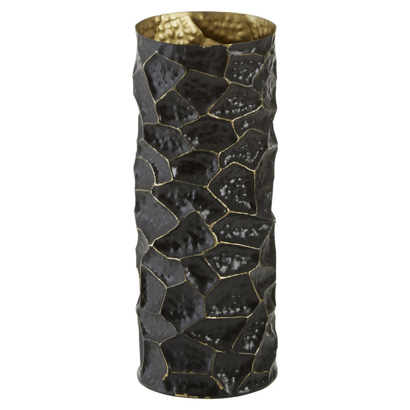 Anyelo Stainless Steel Table Vase, 34cm H x 13cm W x 13cm D, Black/Gold