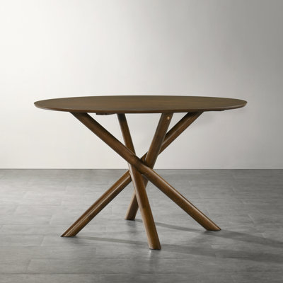 Roundhill Furniture Rosalina Round Dining Table, Walnut Finish