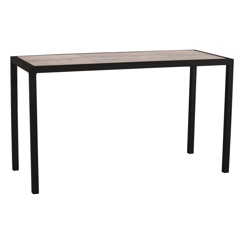 Quadra Outdoor Rectangle Dining Table, Summit Gray, Carbon Black