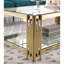 Table basse de 48 po de largeur avec plateau en verre, acier inoxydable doré, table de salon et verre en acier élégant-2018875101