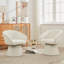 Chaise moderne en velours côtelé pivotant beige avec base stable pour une utilisation quotidienne dans le salon ou le bureau, mécanisme à profondeur lisse de 25 produits, bureau de lecture confortable, poids de 23,23 lb