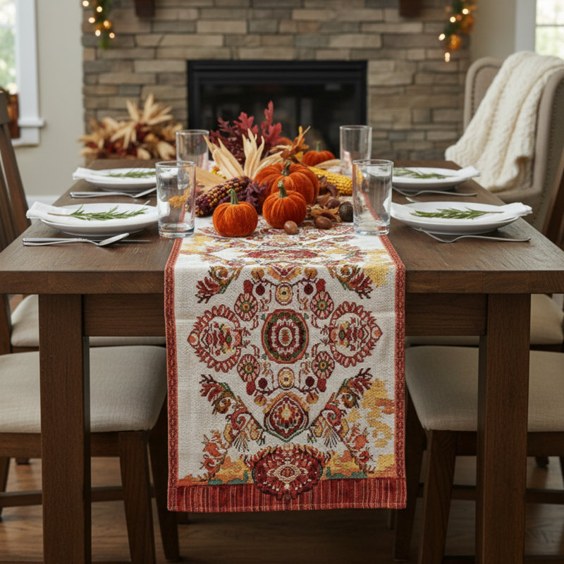 Chemin de table Paisley, L 54 po x l 1 po, Multicolore