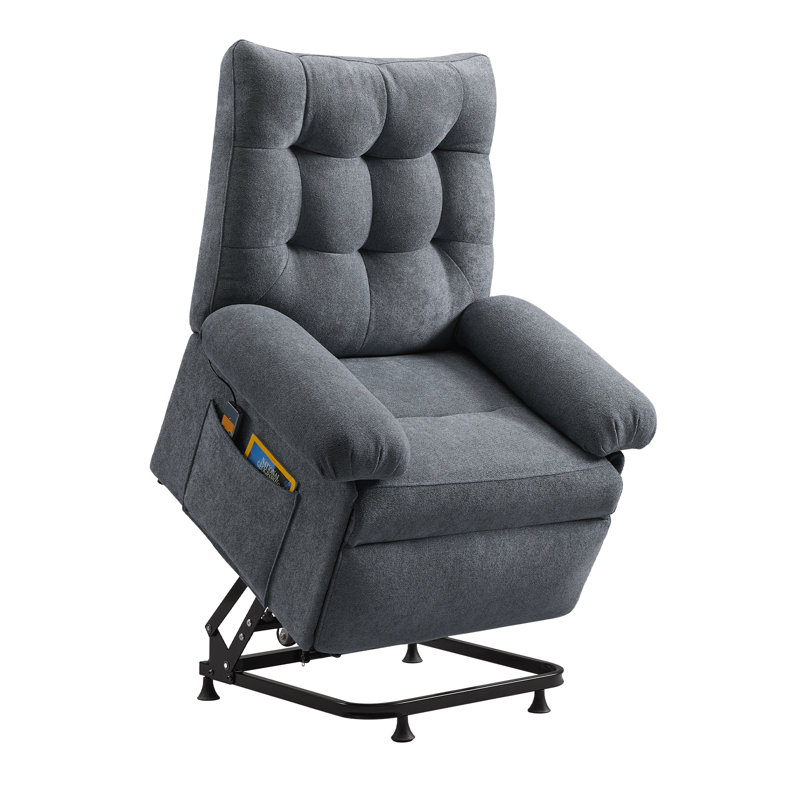 Power Lift Recliner Chair for Elderly,Electric Recliner With Triple Motor&Side Pocket for Living Room and Bedroom, Gray