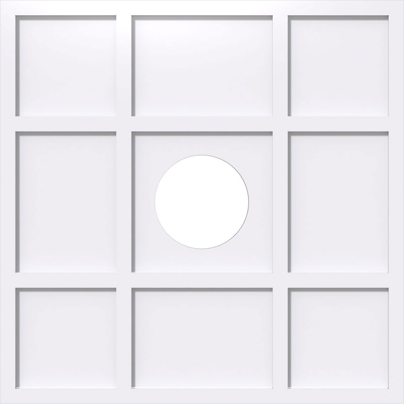Médaillon de plafond contemporain en PVC de qualité architecturale 22 po x P 5 po x P 7 1/2 po x P 1 po