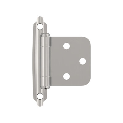 Variable Overlay Self Closing Face Mount Polished Chrome Cabinet Hinge - 1 Pair