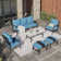 Asfand 5-7- Person Patio Conversation Set with Optional Ottoman