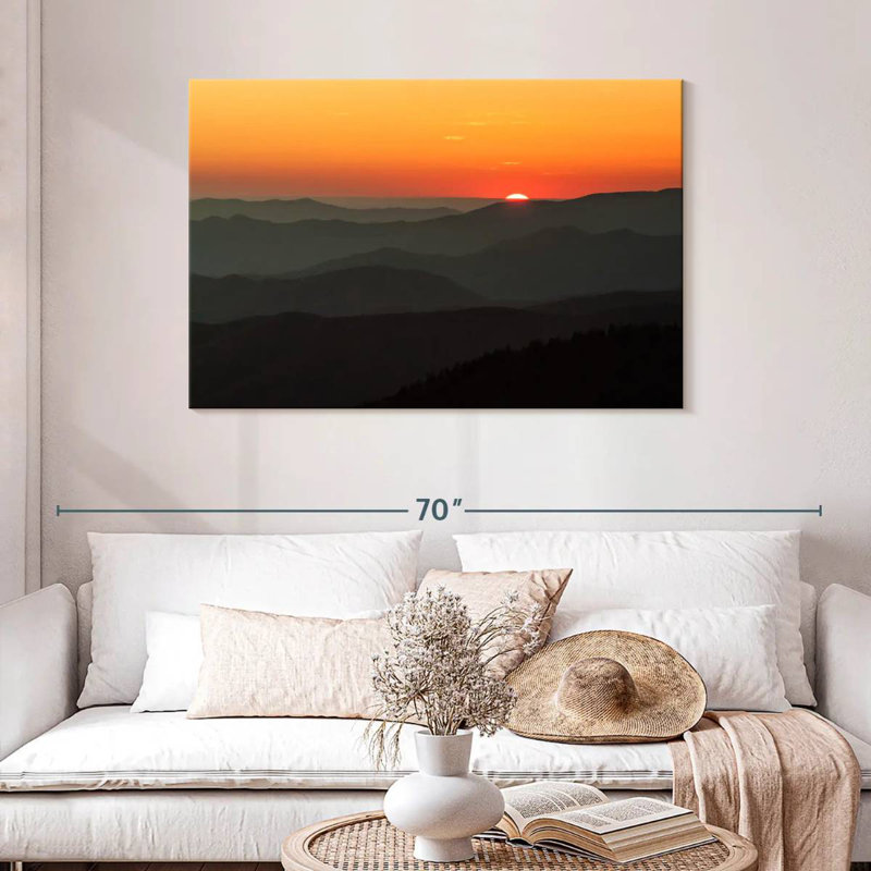 Lever de soleil Alvord Smoky Mountains, H 30 po x l 45 po