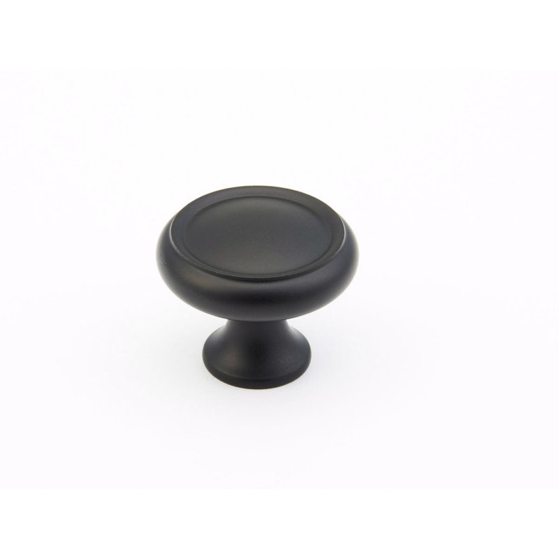 Traditional Round Knob, Flat Black