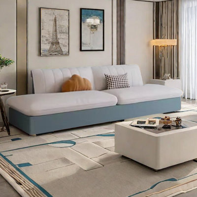 Armless cream French modern minimalist sofa