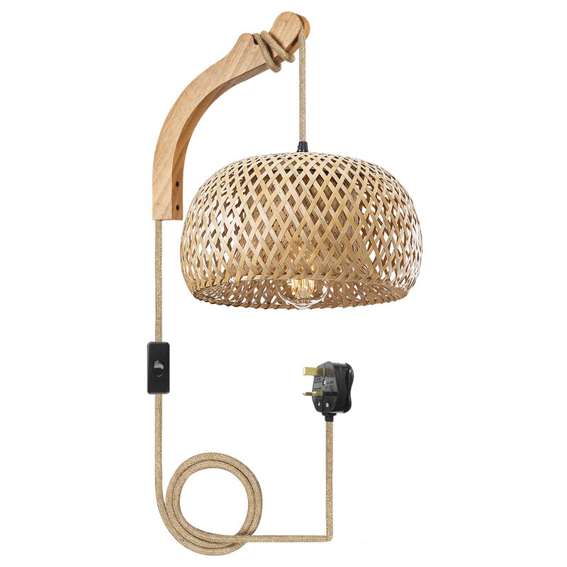 Roisin Rattan Plug-in Barn Light