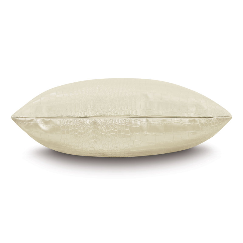Tegu Square Pillow Cover & Insert, 20"H x 20"W, Pearl