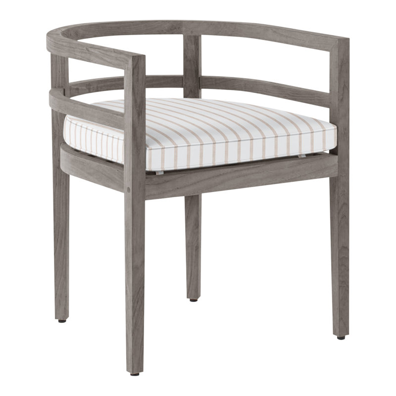 Chaise avec accoudoirs d'extérieur en teck Santa Barbara, Welt, Perigold ‑ lin Mixi, Teck naturel