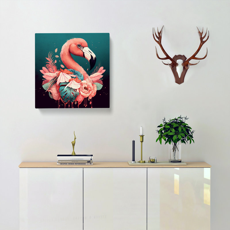 Flamingo Boho - No Frame Print, 50cm H x 50cm W x 3cm D
