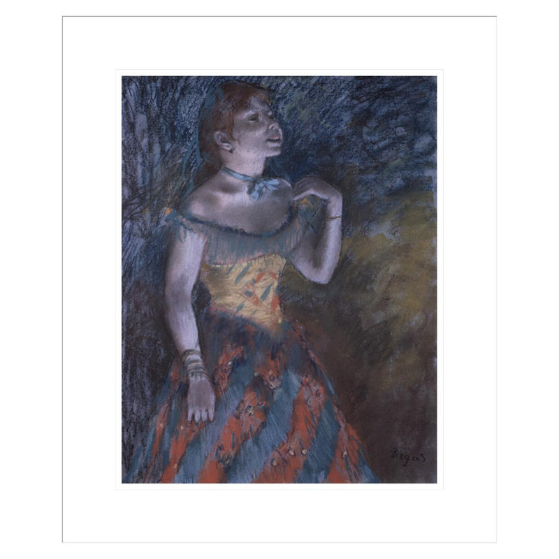 «La chanteuse verte» par Edgar Degas, impression giclée encadrée, H 21,25 po x l 17,75 po