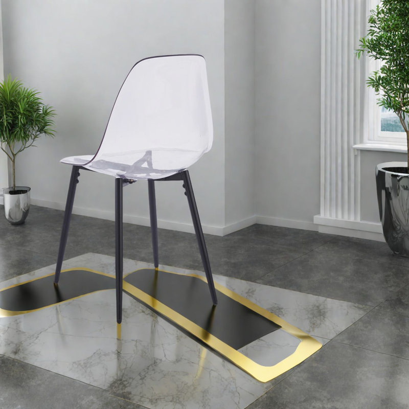 Chaises de salle à manger noires modernes, structure en métal, conception élégante pour la cuisine