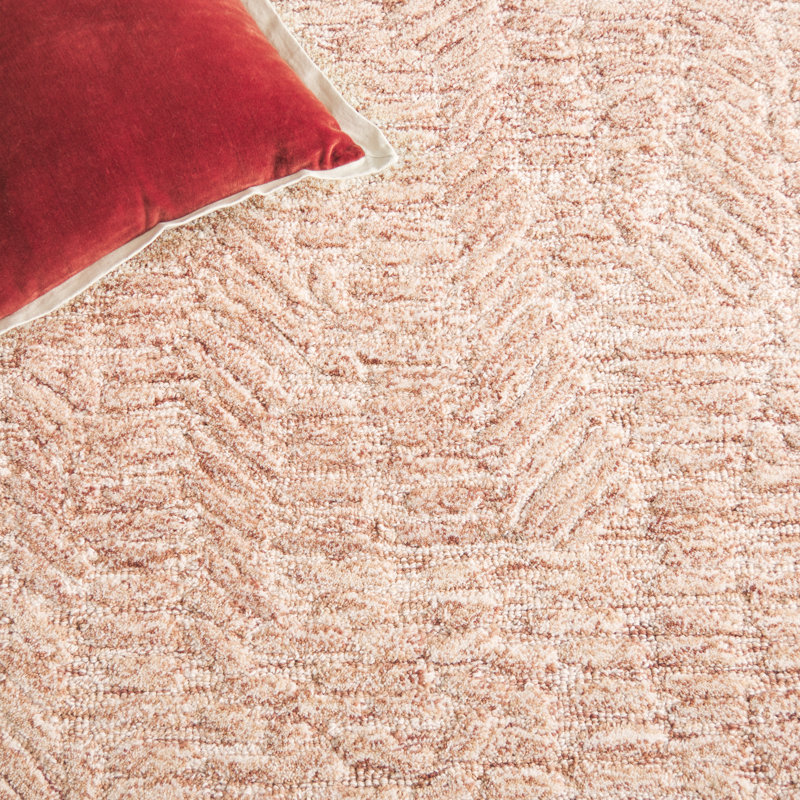 Wendelina Pine Hand Tufted Wool & Cotton Abstract Rug, Rectangle 5' x 8'