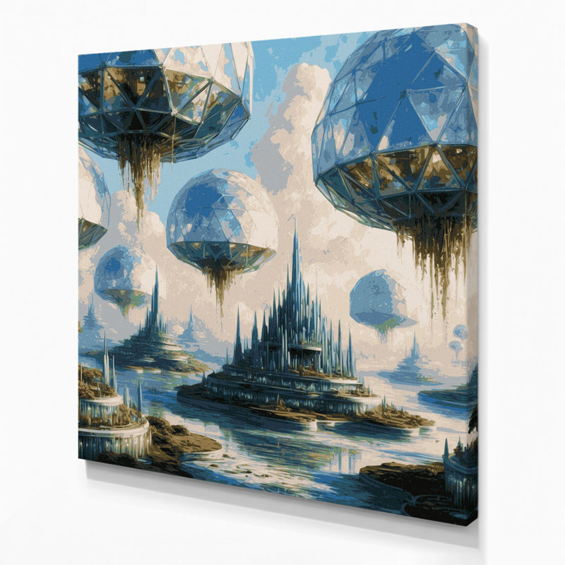 Art mural sur toile Sci Fi Dome, H 32 po x l 32 po
