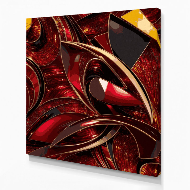 "Abstract Shapes" 38, art mural sur toile brune, H 32 po x l 32 po