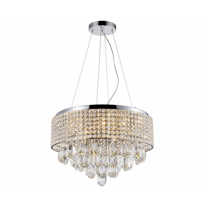 Lustre tambour en cristal 6 lumières Transitional