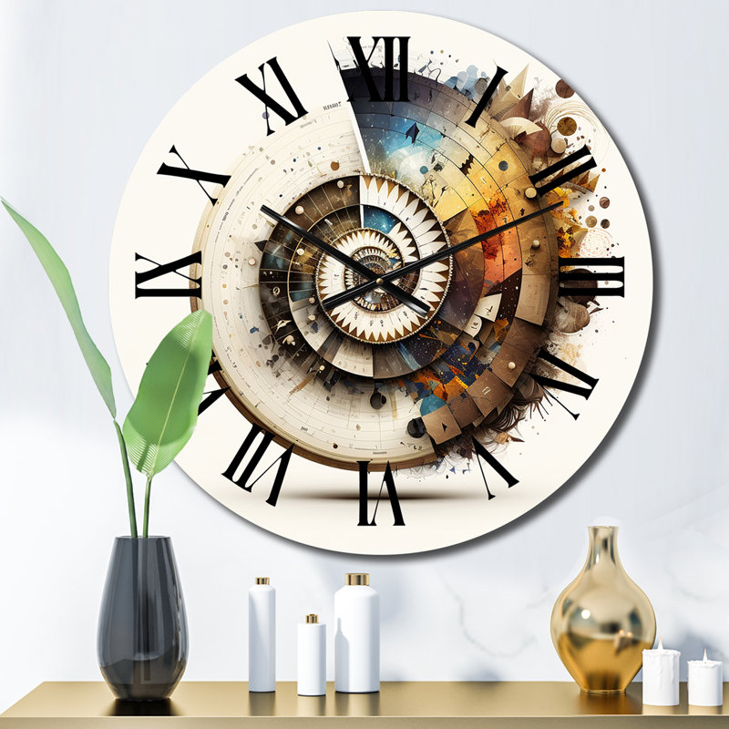 Horloge murale spirale abstraite, Moyenne