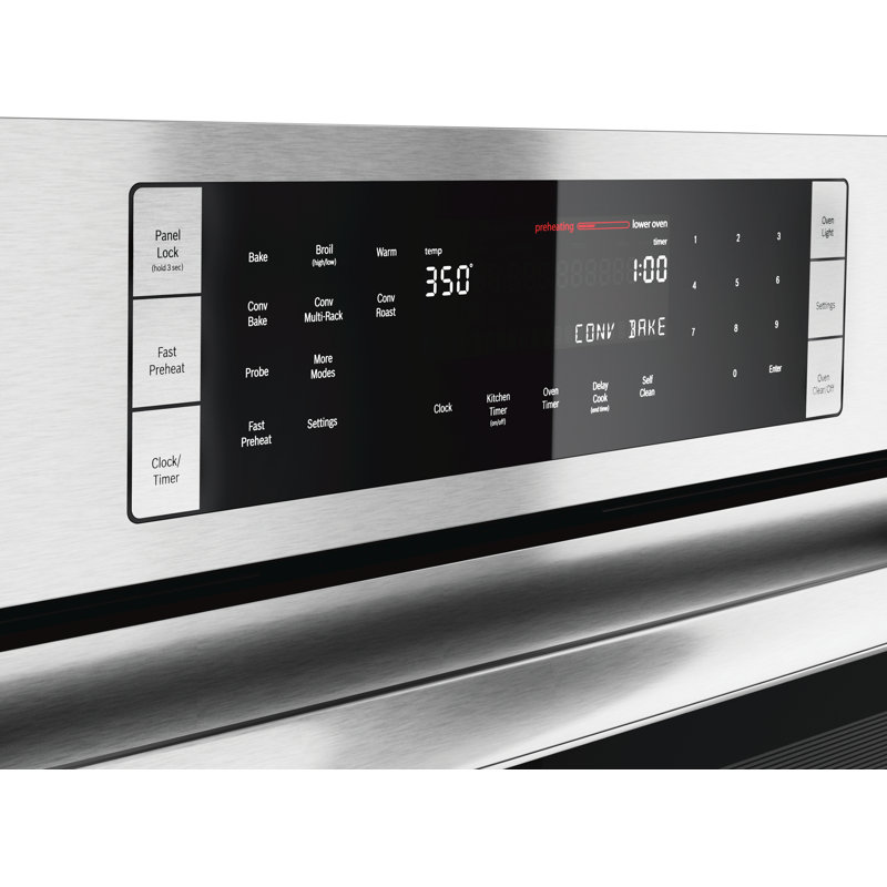 800 Series 30" 9.2 cu. ft Self-Cleaning Convection Electric Double Wall Oven, Stainless Steel