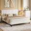 Lit plateforme tapissier avec tête de lit en velours, silencieux, sans sommier, assemblage en 20 minutes-601728765-601728762