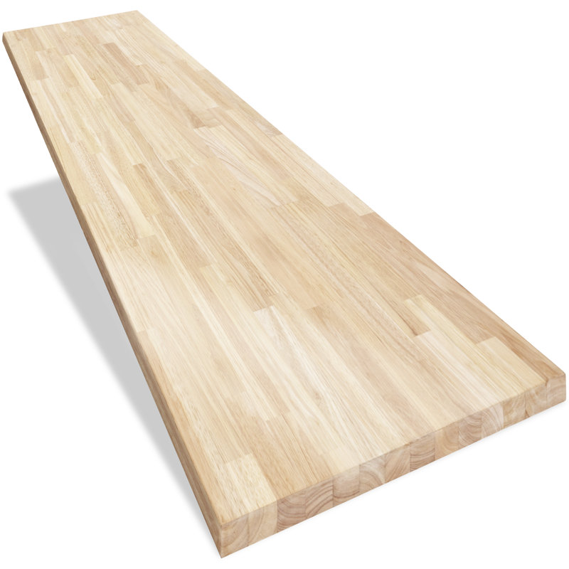 Comptoir en bois massif Biserka Hevea, H 1,5 po x l 60 po x P 30 po