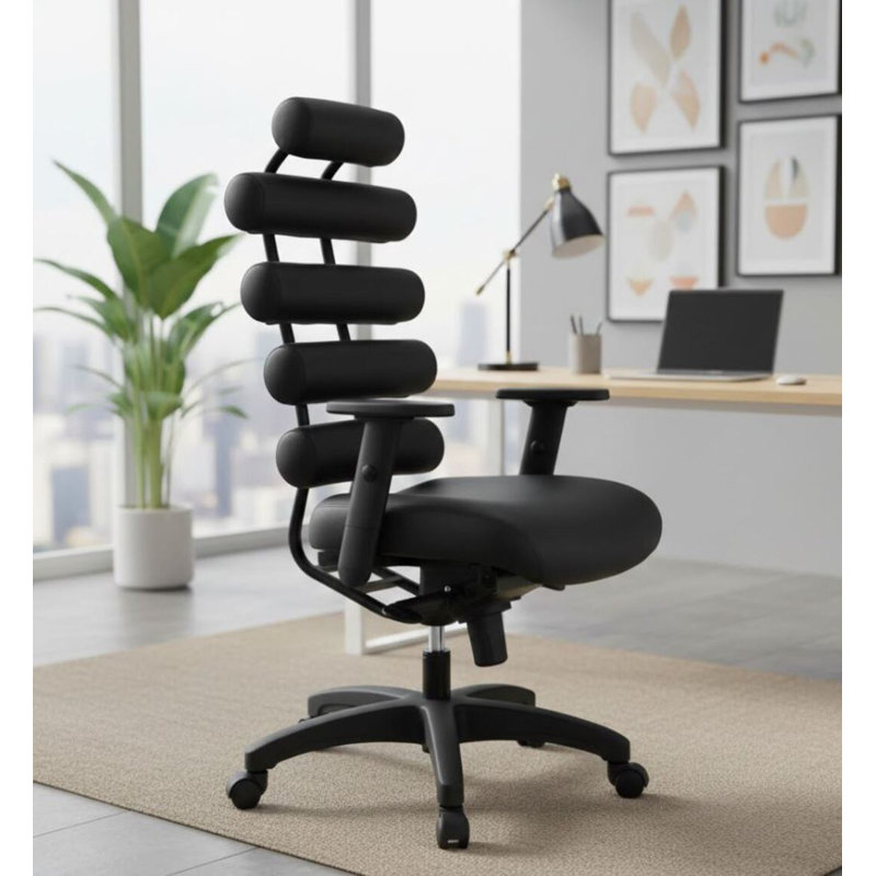 Noom Leather High Back Office Chair, Black
