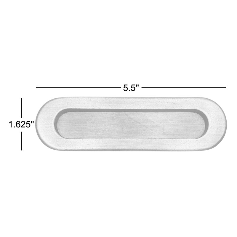 Poignée encastrée Thick Oval, Nickel vieilli