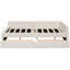 Lit plateforme double avec 2 tiroirs, bois beige, revêtement en lin, sans sommier, aménagement de chambre à coucher, rangement et rangement, organisation-1123106914