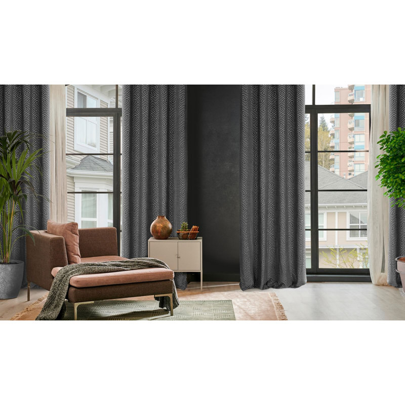 Apolla Blackout Curtains Single Panel, Black