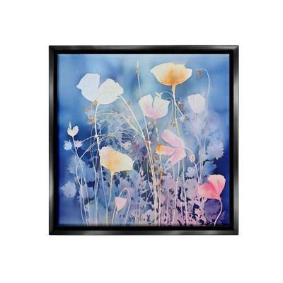 «Tranquil Blue Florals Floater Frame» sur