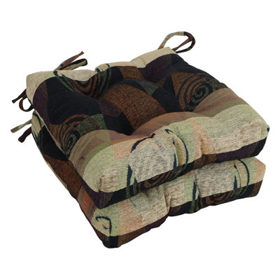 16-Inch Square Jacquard Chenille Tufted Chair Cushions