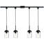 Luminaires suspendus de type H pour luminaire sur rail suspendu à 4 lumières, comprenant 39,4 pouces de rail d'éclairage de type H et connecteur à baldaquin flottant à rail en H, douille E26, paquet de 4