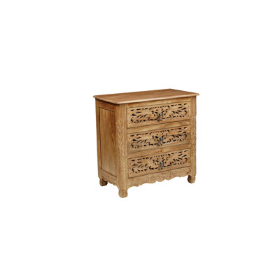 Harleen 3 - Drawer Solid Wood Nightstand