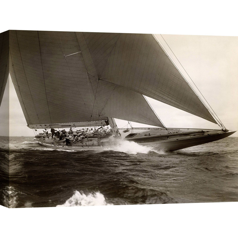 J Class Sailboat, 1934 by Edwin Levick - Wrapped Canvas Print, 60cm H x 80cm W