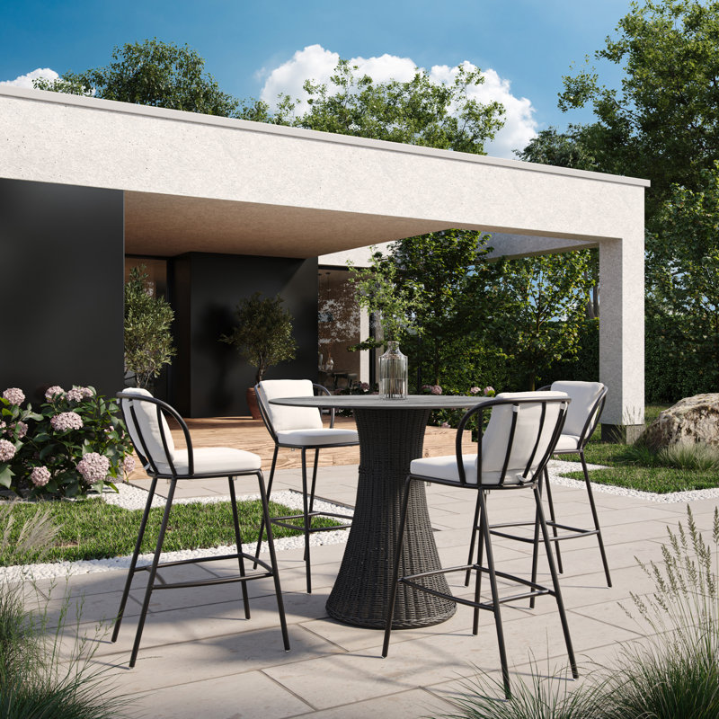 Tulle Outdoor Round Bar Table, Skyline