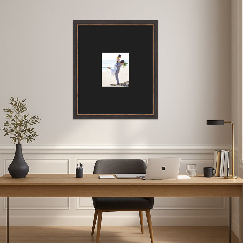 Cadre photo Ashton, Smooth black, 22 x 26 emmêlés à 8 x 10