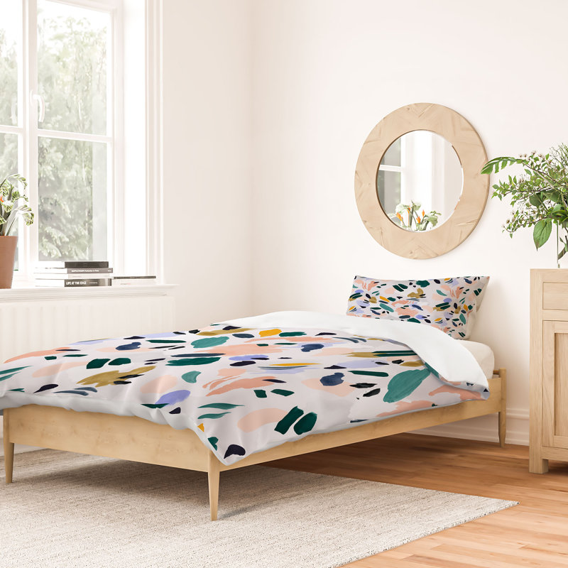 Ensemble de housse de couette Terrazzo Brushstrokes, Housse de couette simple très longue