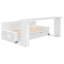 Grand lit de jour avec bureau amovible, tiroirs de rangement et table d'appoint hydraulique-395202475-395202477