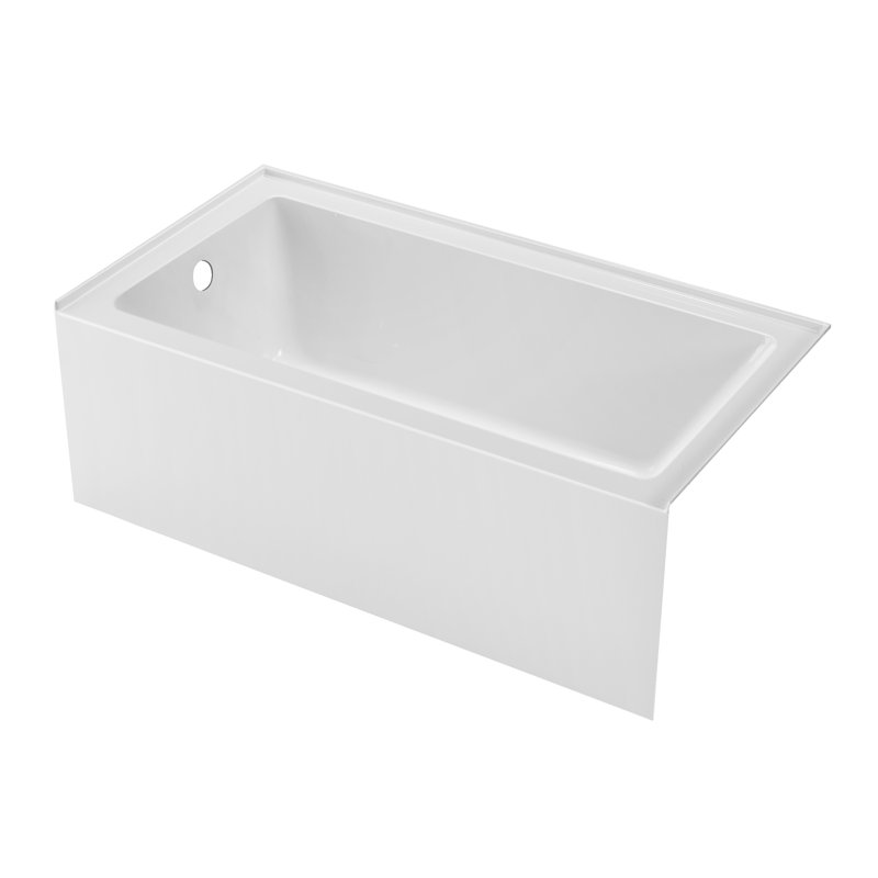 Baignoire de trempage moderne en alcôve en acrylique avec fond antidérapant Condris L 60 po x l 32 po Condris Opal, Oui