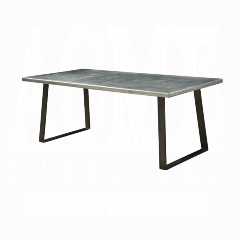 Table de salle à manger rectangulaire en aluminium et bronze de Pâques